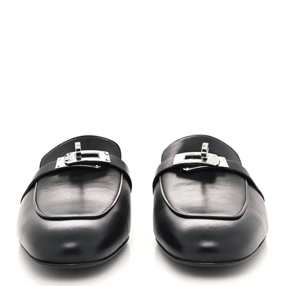 Hermes Goatskin Oz Mules 38 Black 2 of 8