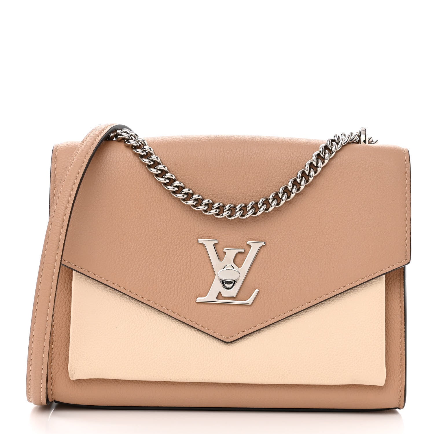 Louis Vuitton Soft Calfskin Mylockme Chain Bag BB Papyrus Creme 1 of 11
