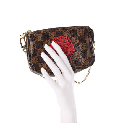 Louis Vuitton Damier Ebene Complice Trunks and Bags Mini Pochette Accessories Red 2 of 8