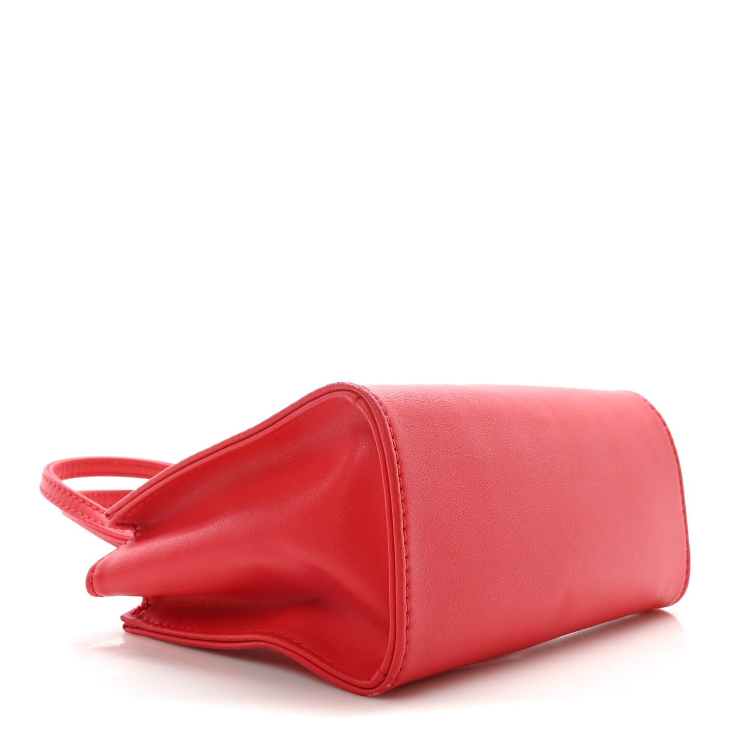 Vegan Leather Small Shopping Bag Red