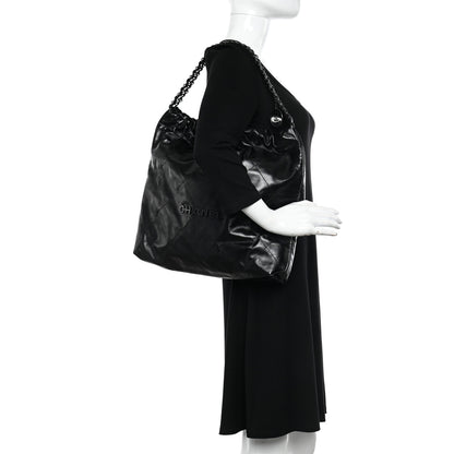 Chanel Shiny Calfskin Quilted Large Chanel 22 So Black 2 of 10