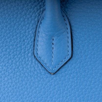 Hermes Taurillon Clemence Birkin 35 Bleu Paradis 26 of 27