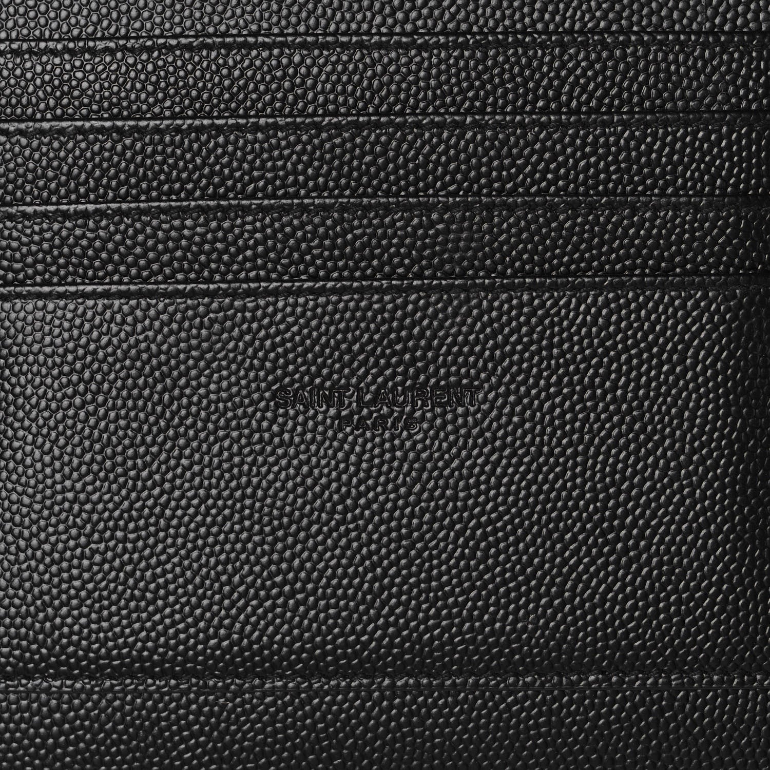 Saint Laurent Grain De Poudre Chevron Monogram Large Bill Pouch Black 8 of 11