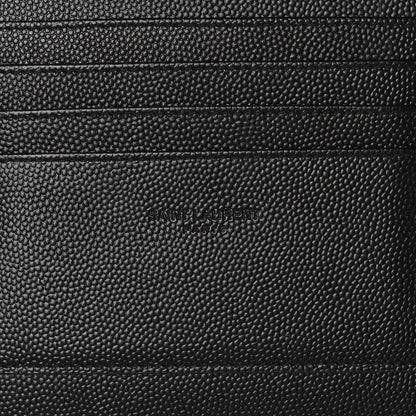 Saint Laurent Grain De Poudre Chevron Monogram Large Bill Pouch Black 8 of 11