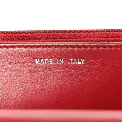 Chanel Lambskin Camellia Embossed Wallet on Chain WOC Red 7 of 11