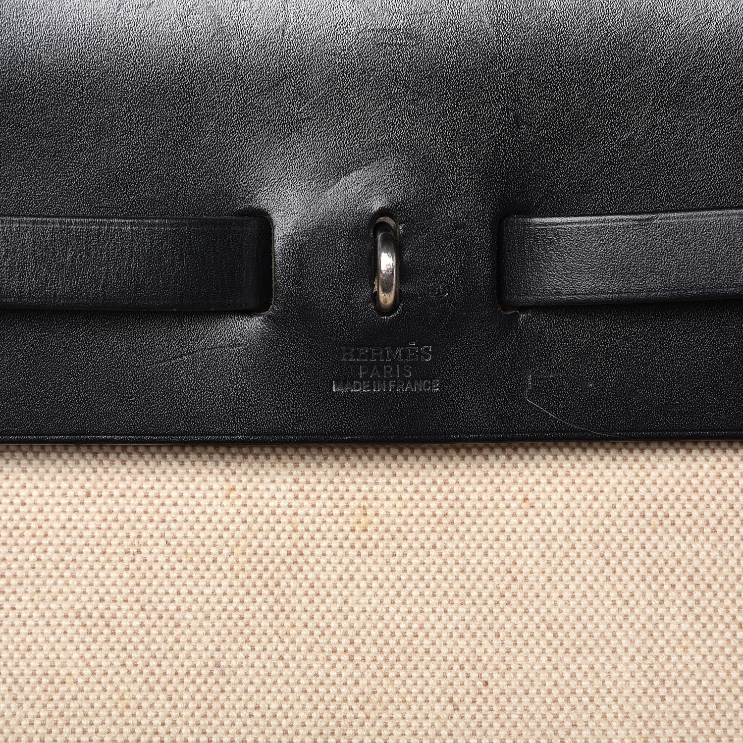 Hermes Toile Vache Calfskin Herbag 39 MM Natural Black 6 of 19