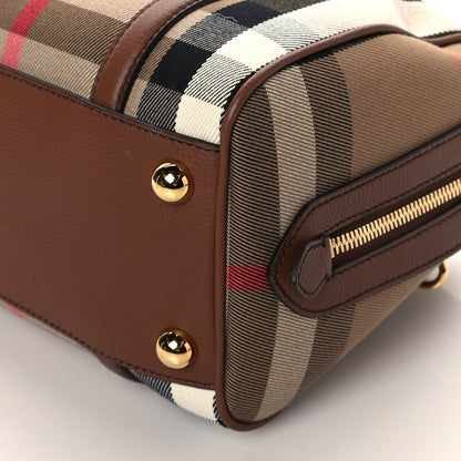 Burberry House Check Derby Calfskin Small Alchester Bowling Bag Honey Tan 9 of 9