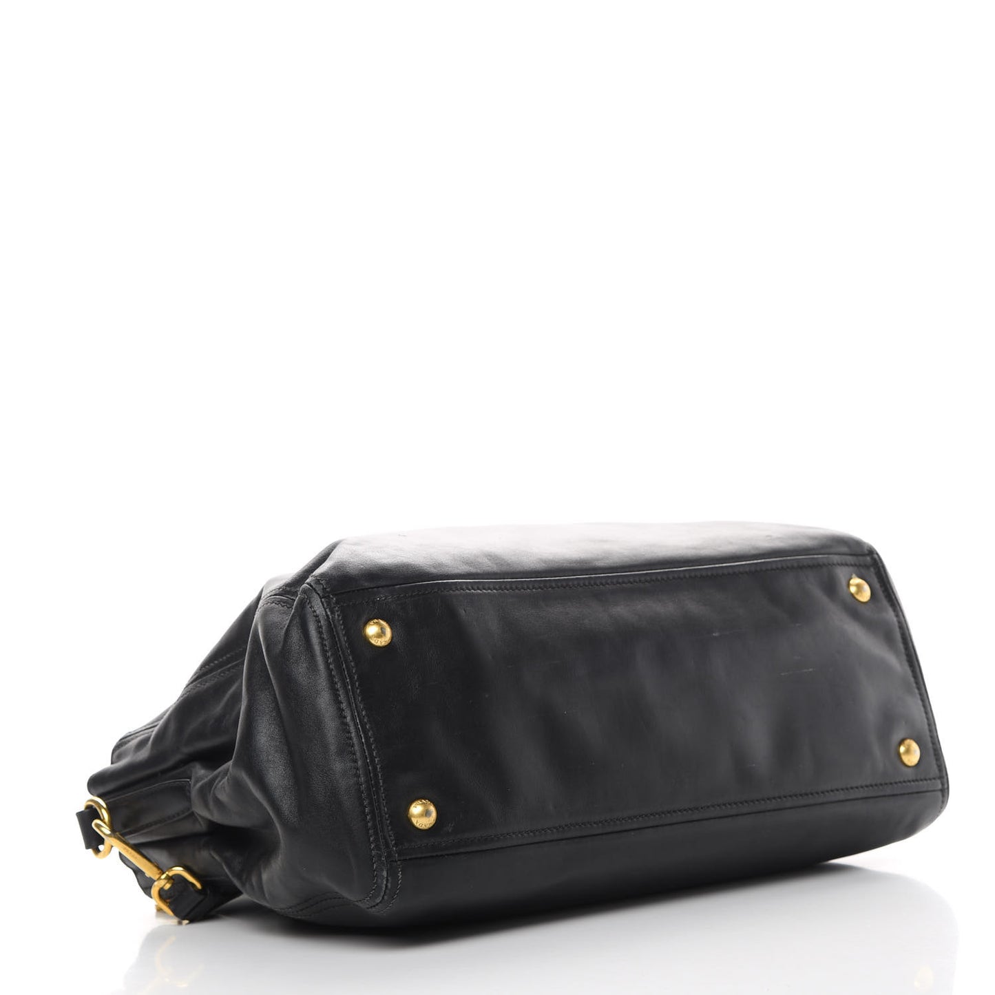 Soft Calfskin Double Zip Shoulder Bag Black