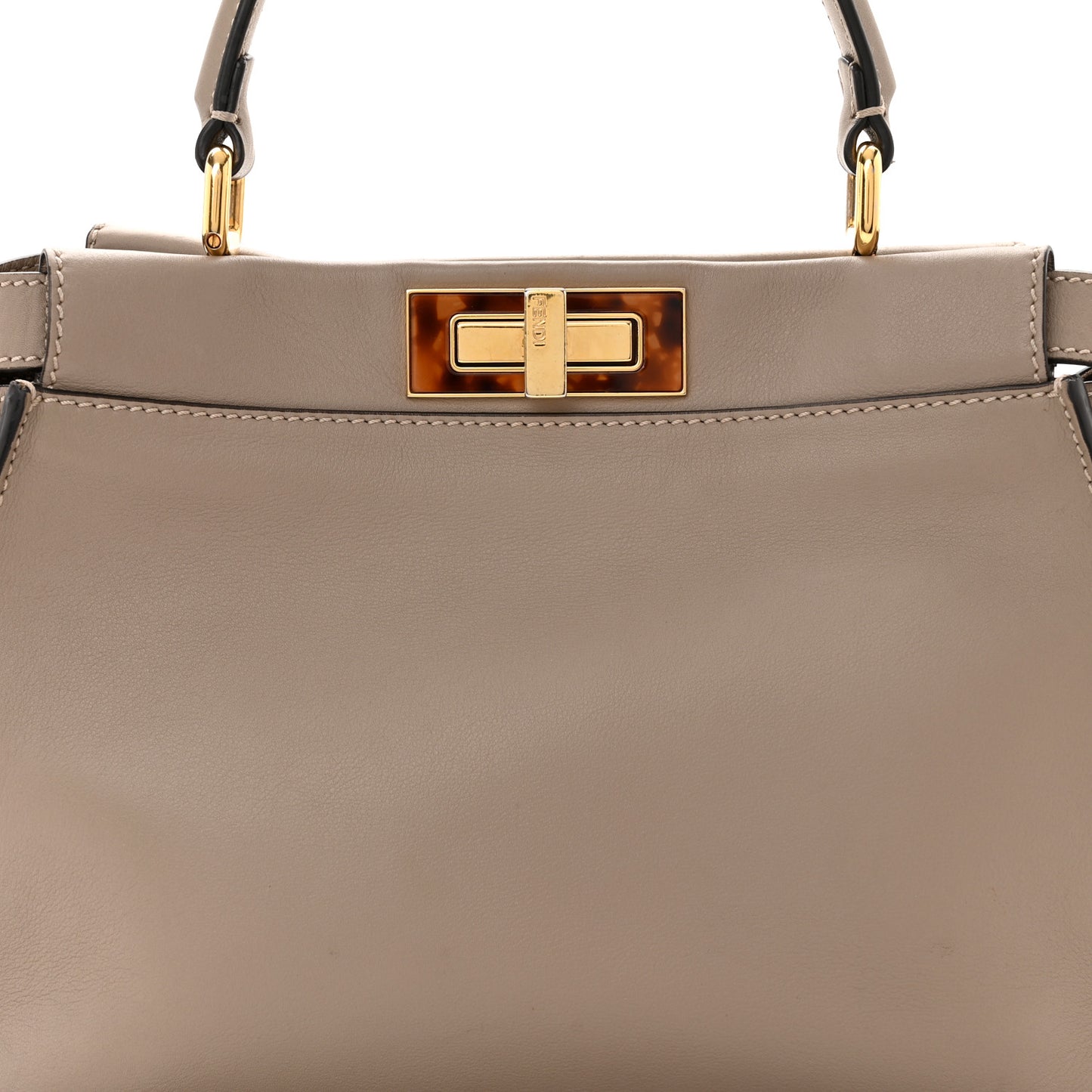 Vitello Seta Plexiglass Tortoise Medium Peekaboo Iconic Satchel Tortora