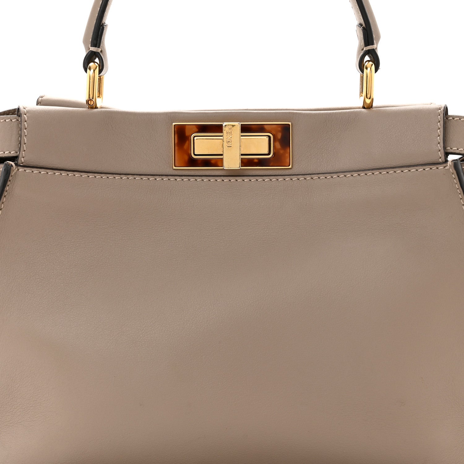 Fendi Vitello Seta Plexiglass Tortoise Medium Peekaboo Iconic Satchel Tortora 8 of 11