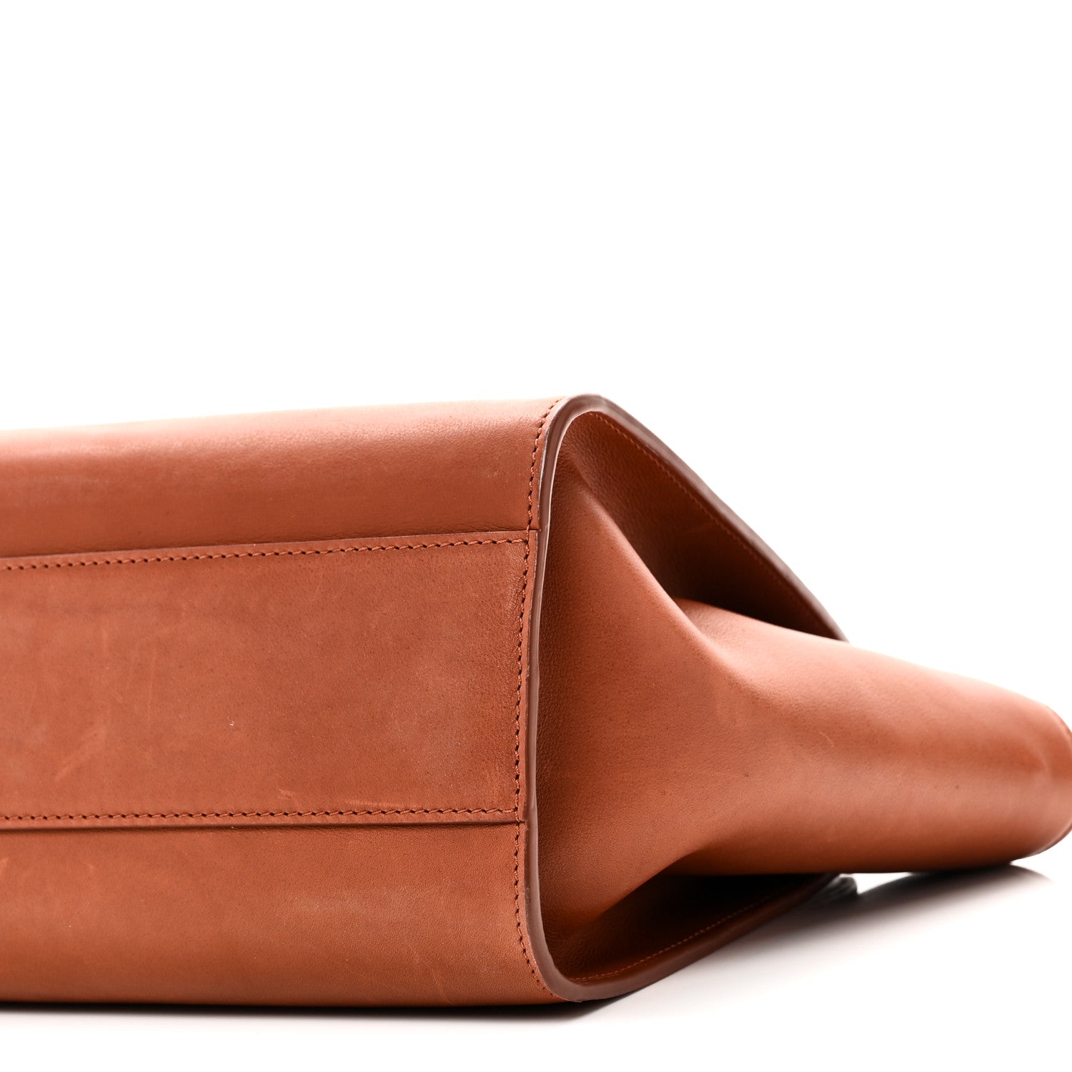 The Row Polished Saddle Calfskin Marlo 12 Tote Bag Acero 10 of 10
