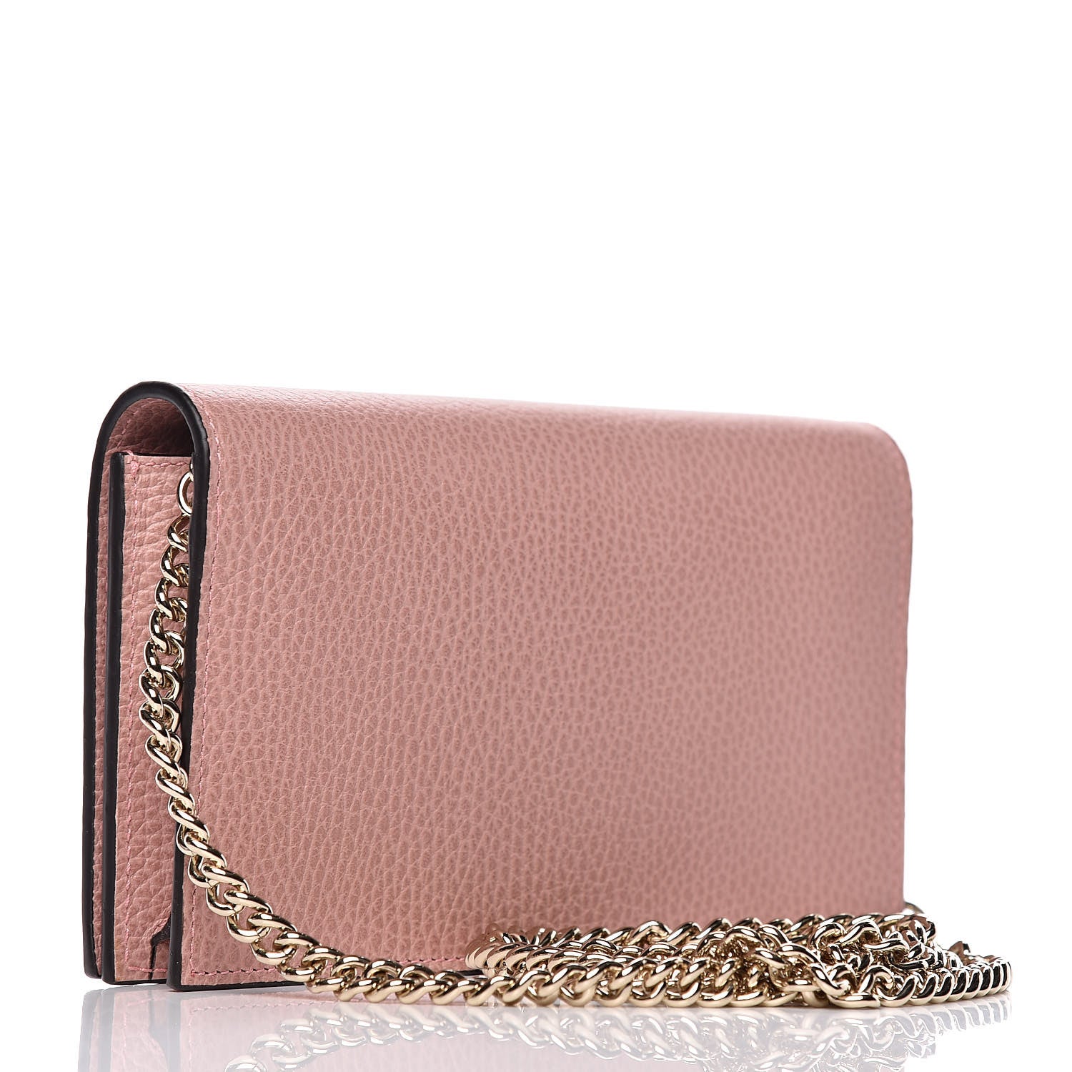 Gucci Dollar Calfskin Medium Betty Chain Wallet Soft Pink 3 of 9