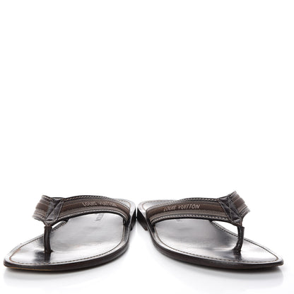 Louis Vuitton Canvas Damier Mens Thong Sandals 8.5 Brown 6 of 11