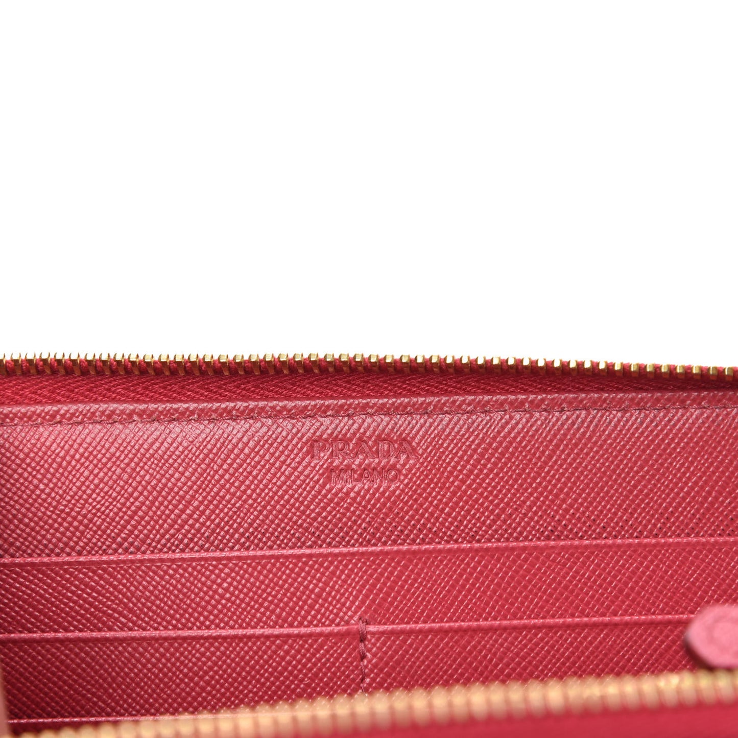 Saffiano Metal Zip Around Wallet Peonia