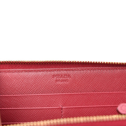 Prada Saffiano Metal Zip Around Wallet Peonia 6 of 6