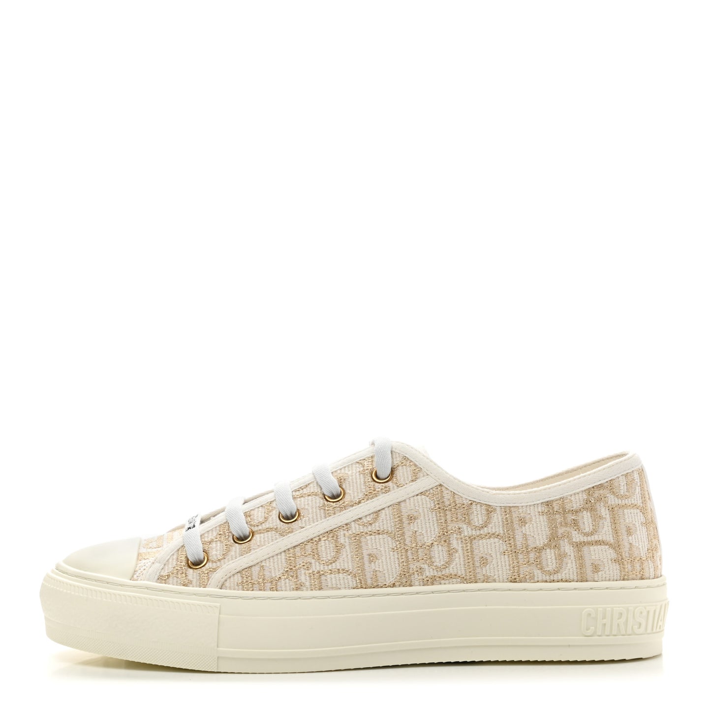 Canvas Oblique Walk'N'Dior Low Top Sneakers 39 Gold