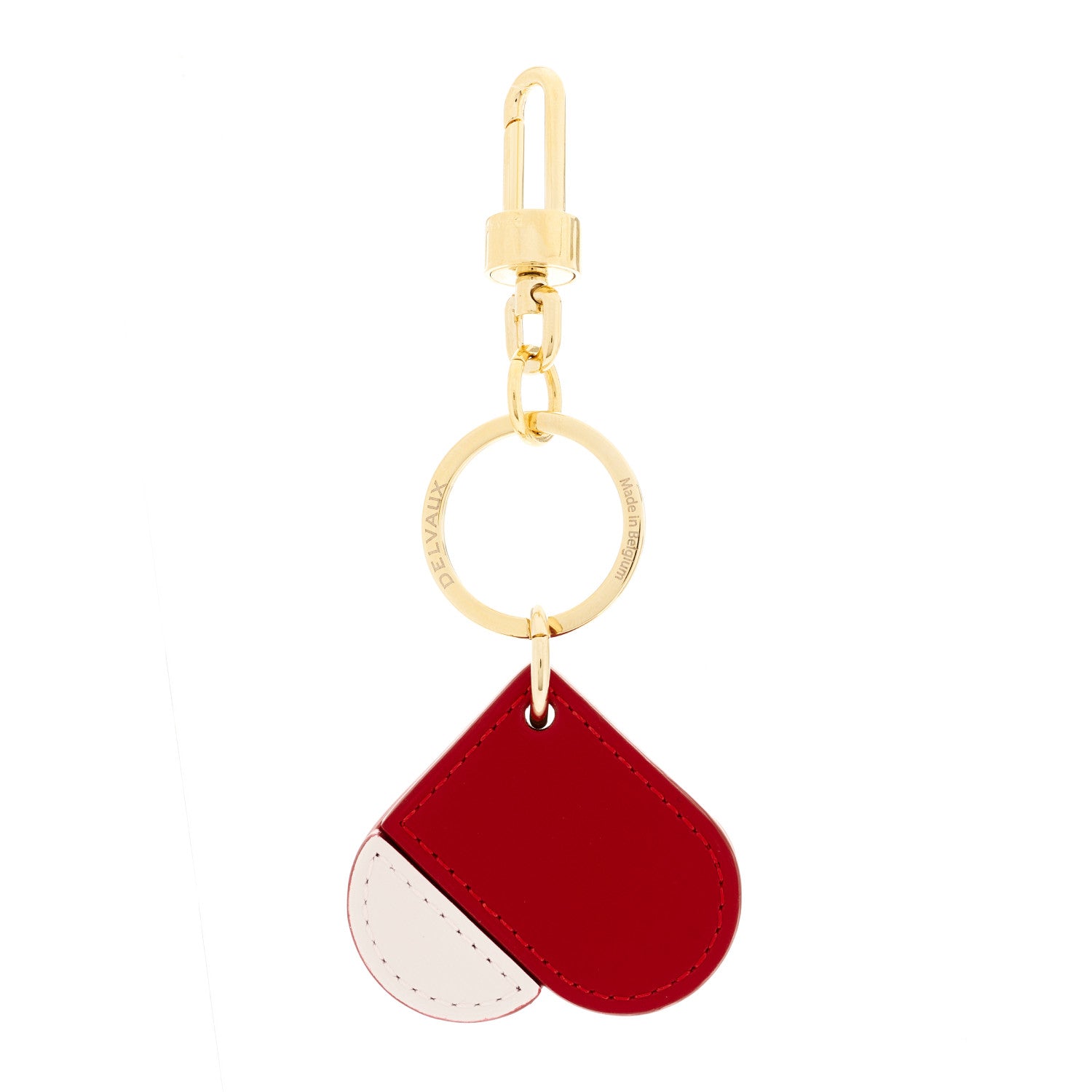 Delvaux Box Calfskin Heart Bag Charm Light Pink Red 3 of 5