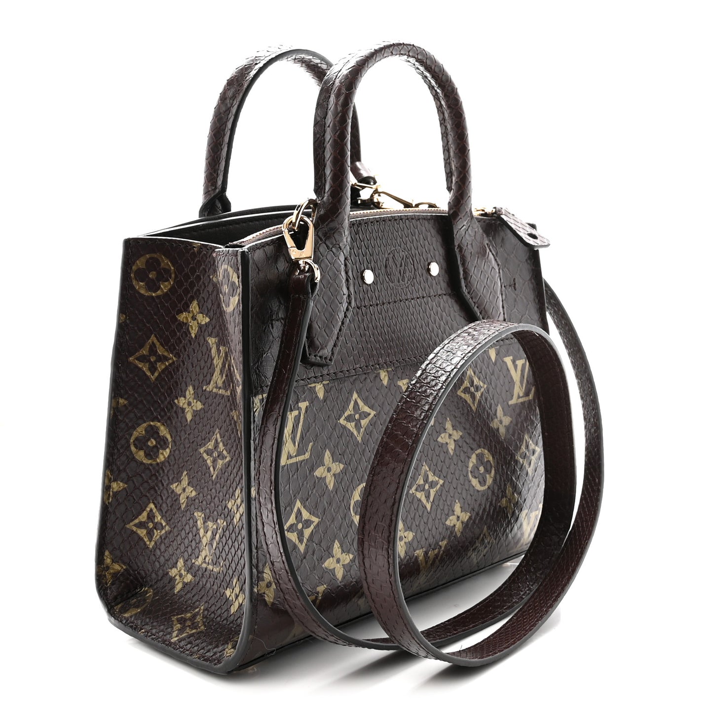 Snakeskin Monogram City Steamer Mini Brown
