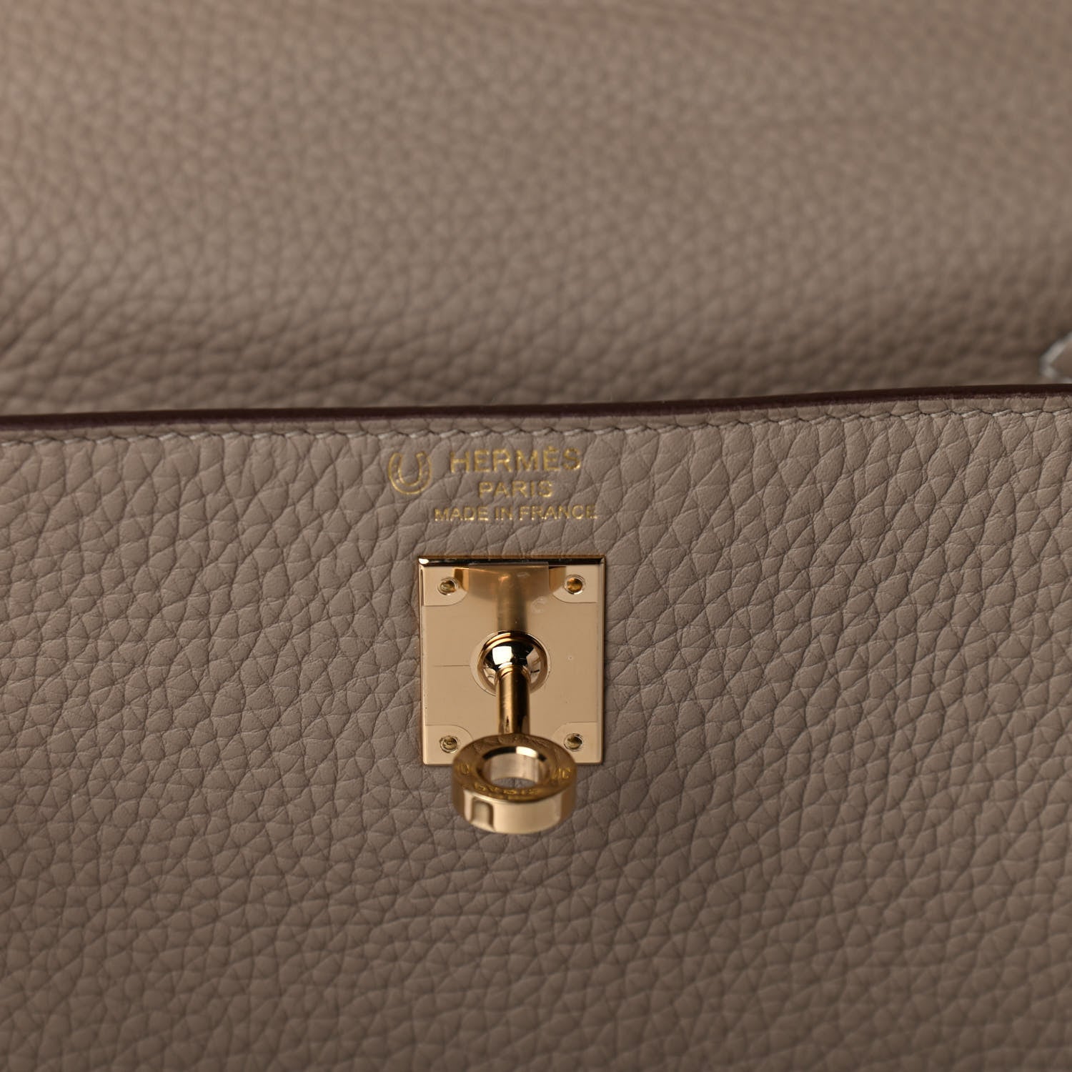Hermes Taurillon Clemence Horseshoe Kelly Retourne 25 Gris Tourterelle Craie 5 of 10