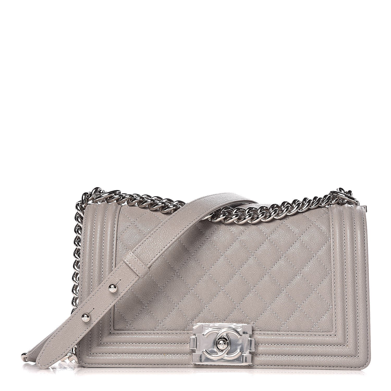 Chanel Caviar Quilted Medium Boy Flap Grey 1 of 10