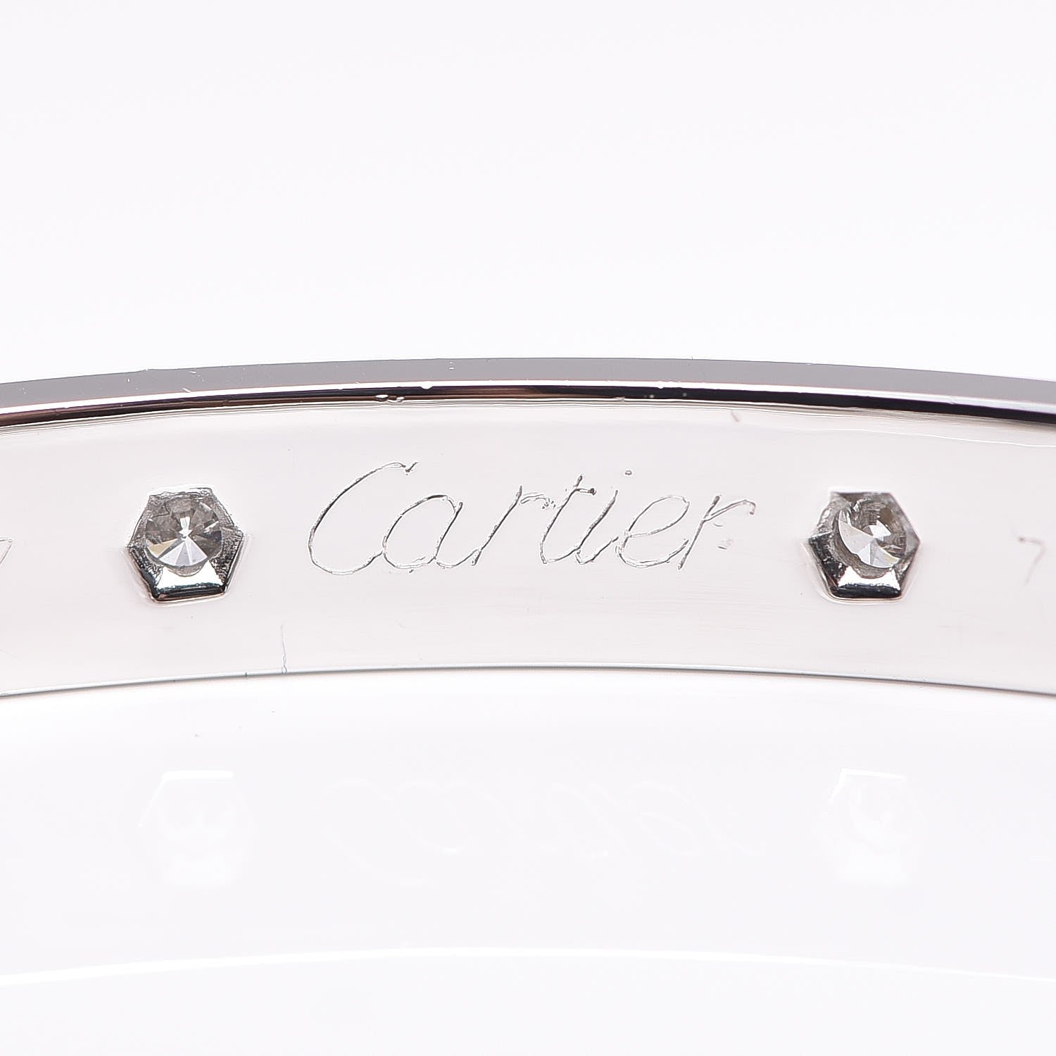Cartier 18K White Gold 10 Diamond LOVE Bracelet 17 4 of 7