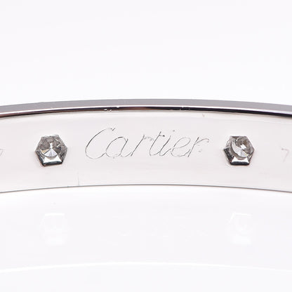 Cartier 18K White Gold 10 Diamond LOVE Bracelet 17 4 of 7
