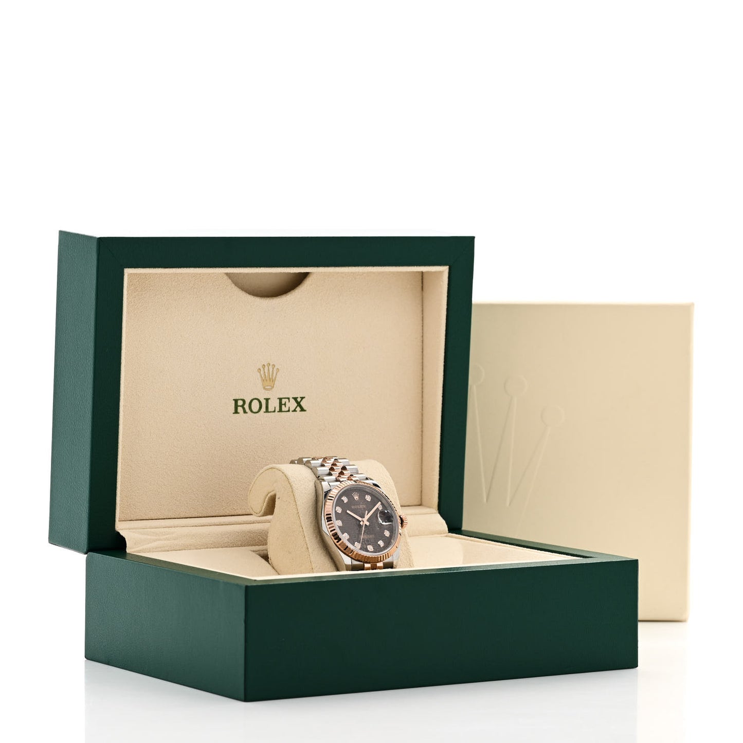 Stainless Steel 18K Everose Gold Diamond 36mm Oyster Perpetual Datejust Watch Chocolate Jubilee 126231