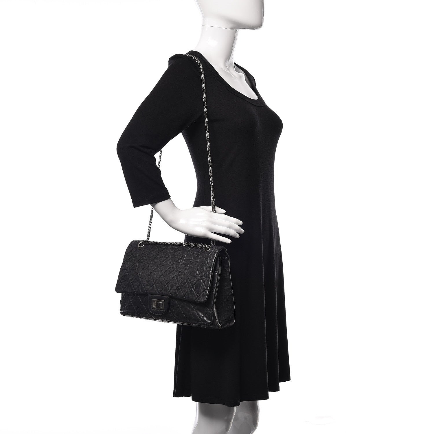 Chanel Aged Calfskin Quilted 2.55 Reissue 227 Flap Black 2 of 9