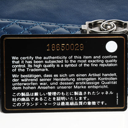 Chanel Calfskin Small Boy Reverso Flap Dark Blue 12 of 14