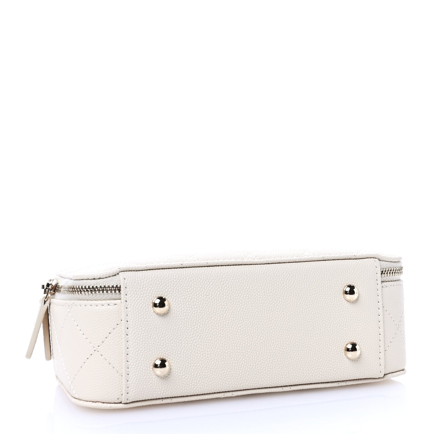 Caviar Quilted Top Handle Vanity Case White