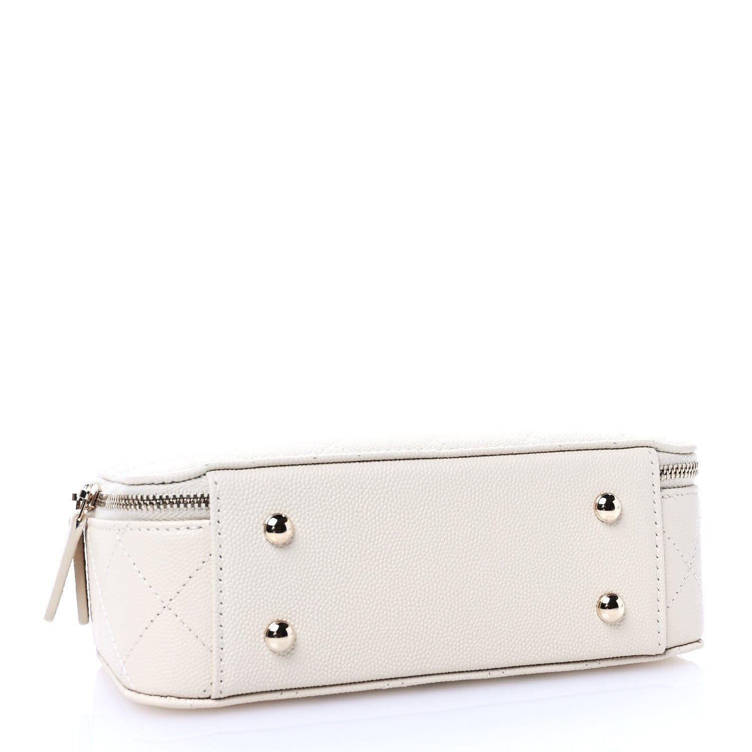 Chanel Caviar Quilted Top Handle Vanity Case White 4 of 11