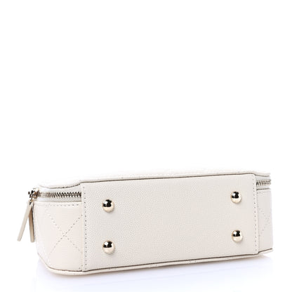 Chanel Caviar Quilted Top Handle Vanity Case White 4 of 11