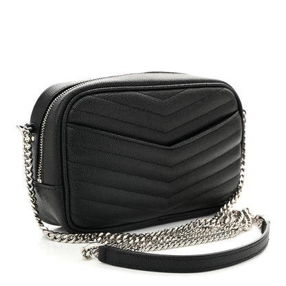 Saint Laurent Grain De Poudre Matelasse Monogram Mini Lou Camera Bag Black 3 of 10