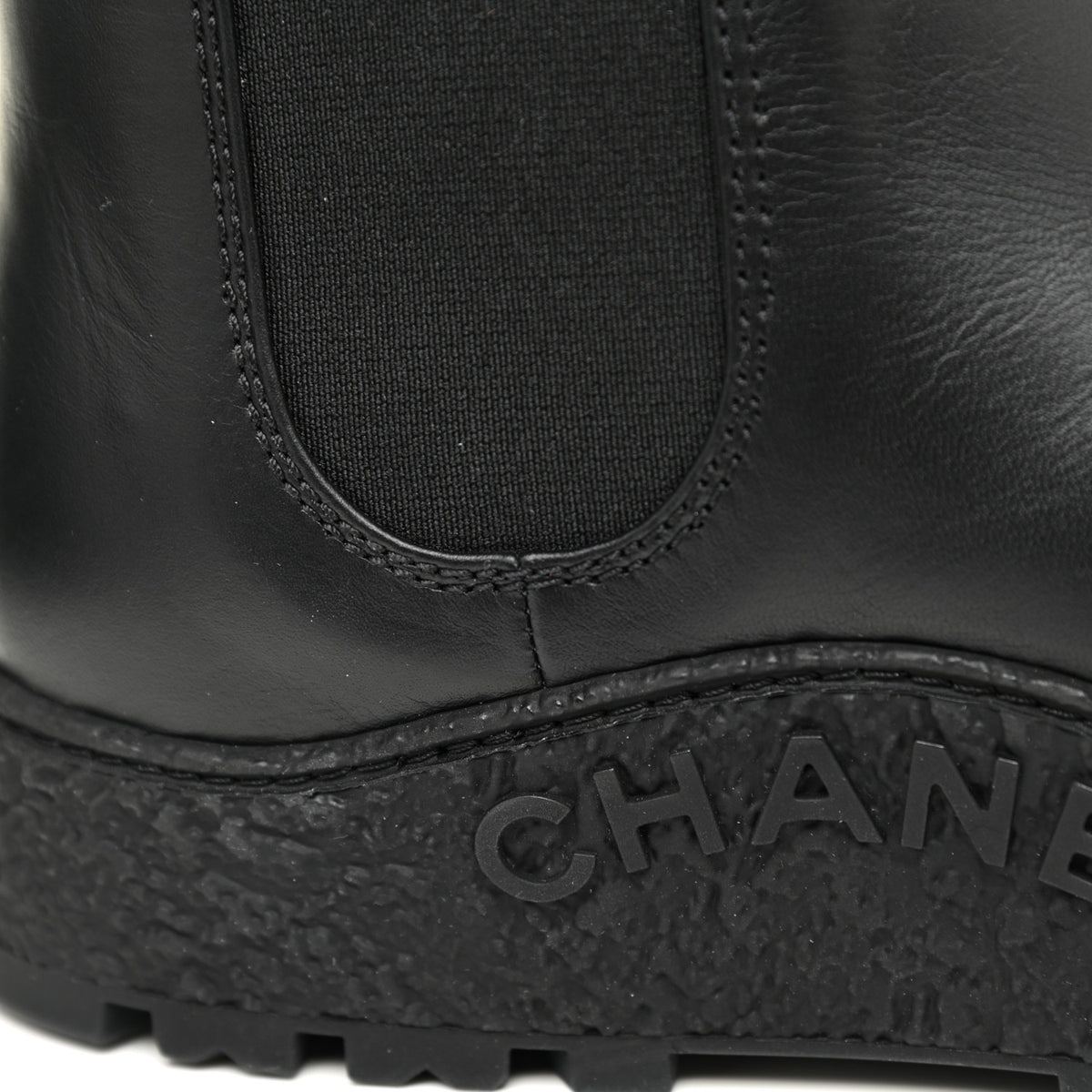 Calfskin Cap Toe CC Ankle Boots 39 Black
