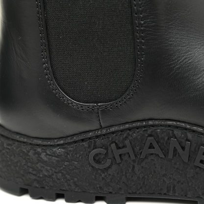 Chanel Calfskin Cap Toe CC Ankle Boots 39 Black 15 of 16