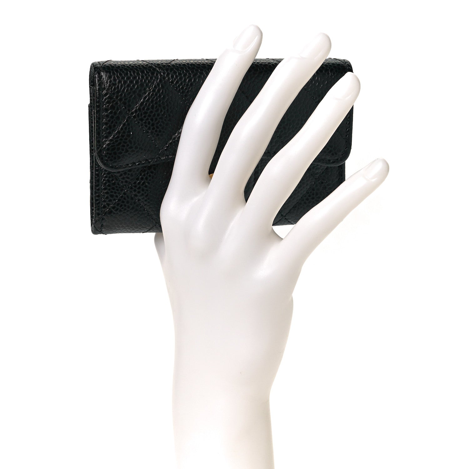 Chanel Caviar Quilted Flap Card Holder Wallet Black 2 of 8