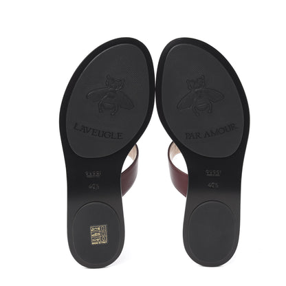 Gucci Calfskin GG Marmont Thong Sandals 40.5 Vintage Bordeaux 5 of 9