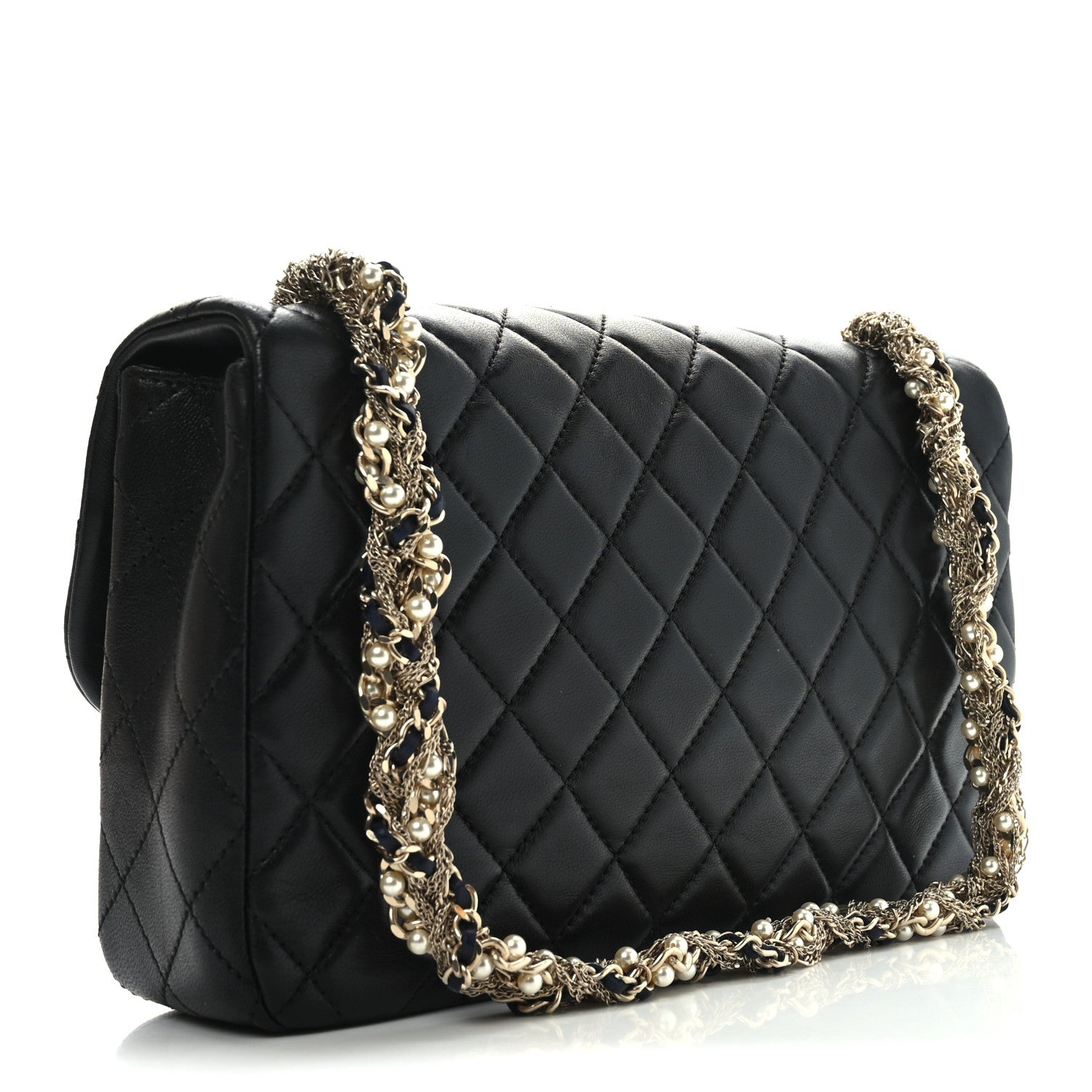 Chanel Lambskin Quilted Medium Westminster Pearl Flap Black 3 of 11