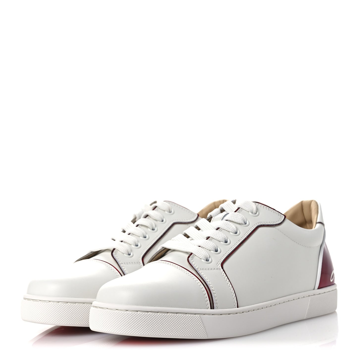 Patent Calfskin Womens Fun Vieira Flat Sneakers 40 White Loubi