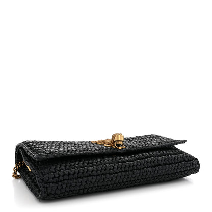 Saint Laurent Raffia Monogram Tassel Kate 99 Black 4 of 11