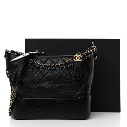 Chanel Aged Calfskin Quilted Medium Gabrielle Hobo Black 13 of 13