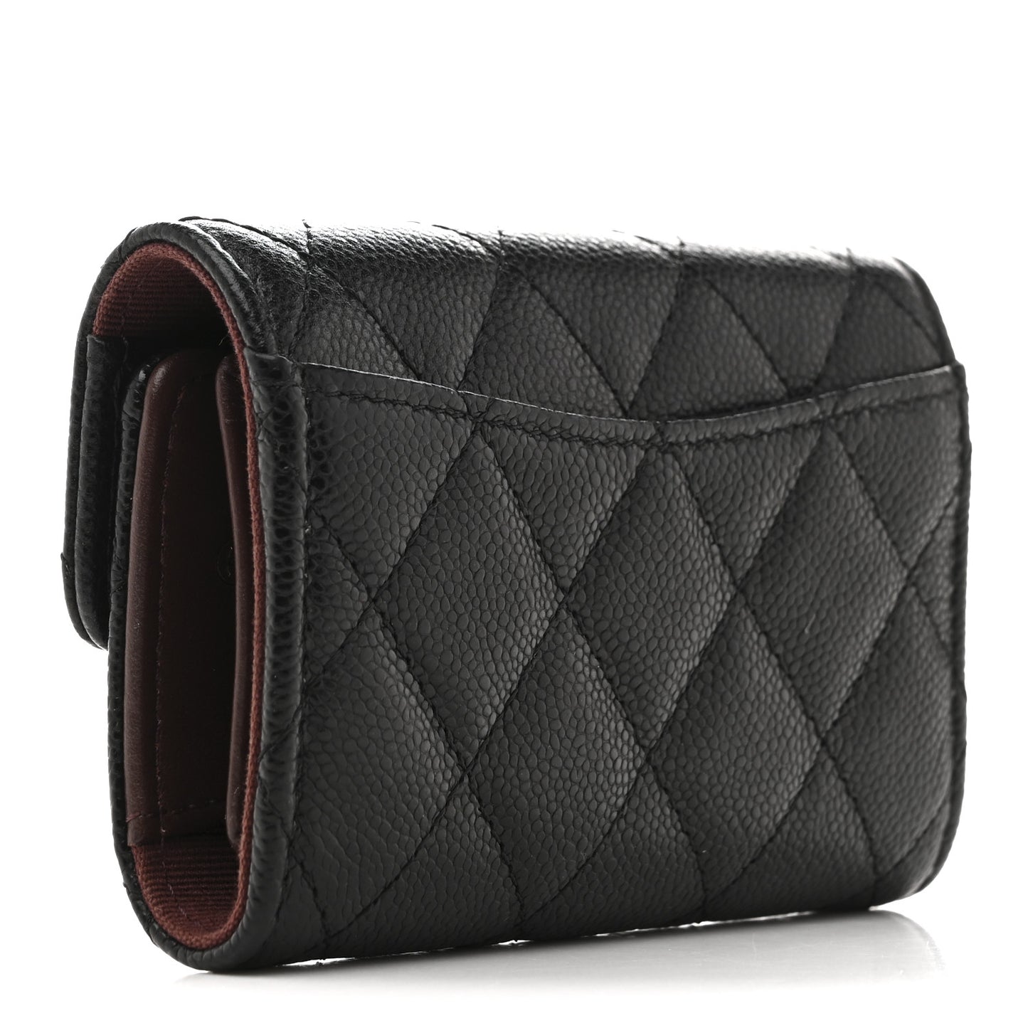 Caviar Quilted Classic 4 Key Holder Wallet Black