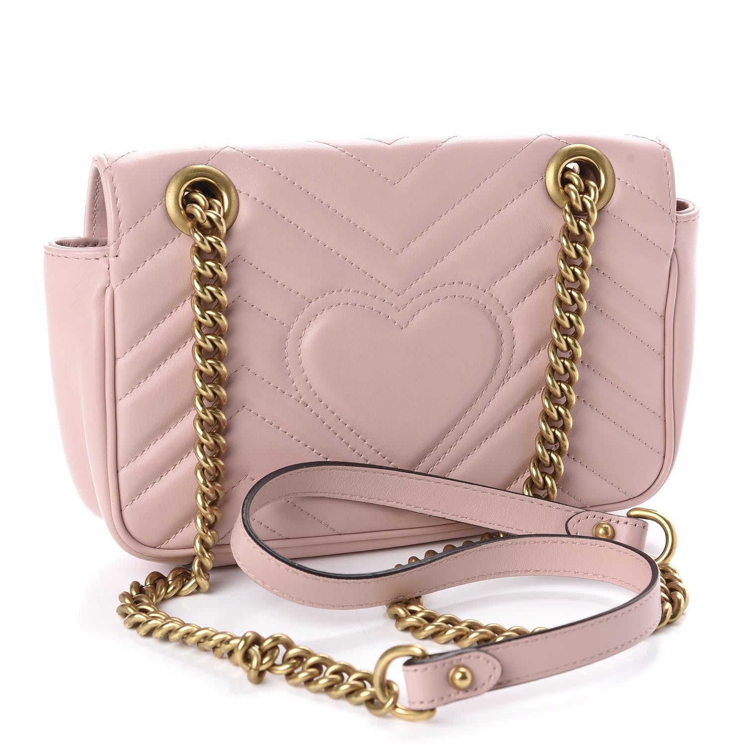 Gucci Calfskin Matelasse Mini GG Marmont Shoulder Bag Perfect Pink 3 of 11