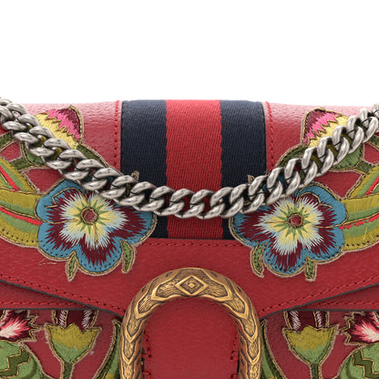 Gucci Calfskin Web Floral Embroidered Small Dionysus Shoulder Bag Hibiscus Red 8 of 11