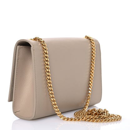 Saint Laurent Grain De Poudre Small Monogram Kate Satchel Dark Beige 3 of 15