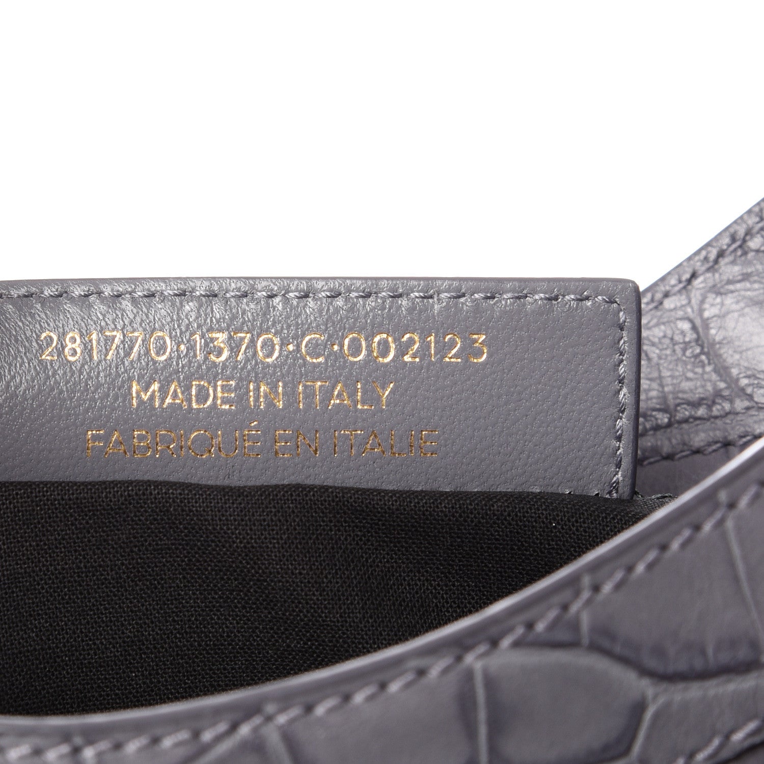 Balenciaga Calfskin Crocodile Embossed Giant 12 Gold Hardware City Gris Beton 5 of 14