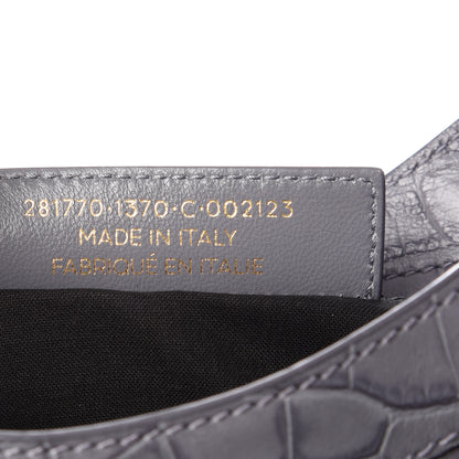 Balenciaga Calfskin Crocodile Embossed Giant 12 Gold Hardware City Gris Beton 5 of 14