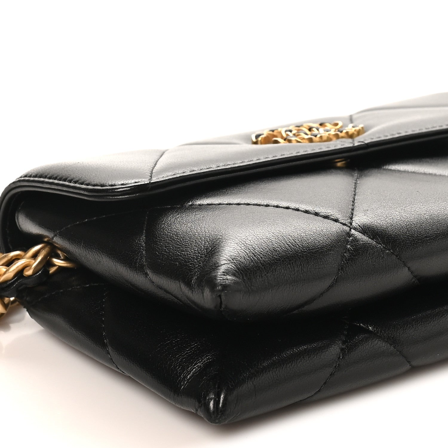 Chanel Lambskin Quilted Chanel 19 Flap Clutch Black 17 of 21