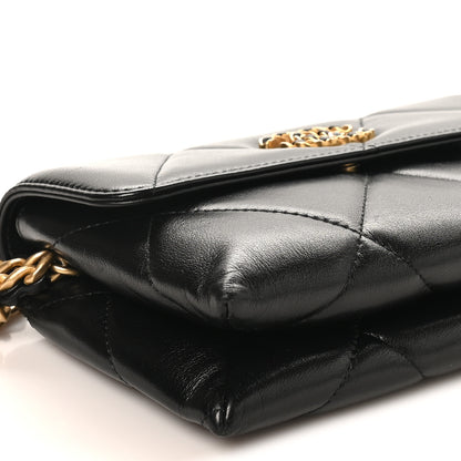 Chanel Lambskin Quilted Chanel 19 Flap Clutch Black 17 of 21