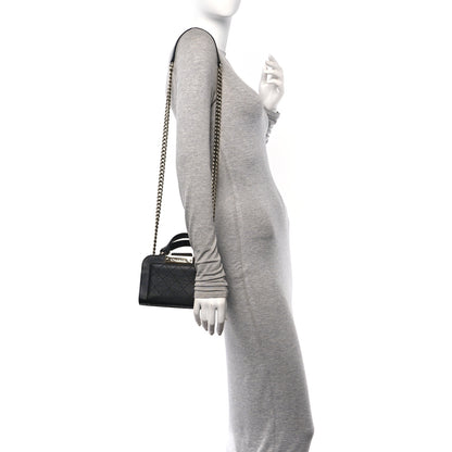 Chanel Grained Calfskin Stitched Mini Label Click Shopper Tote Black 2 of 10